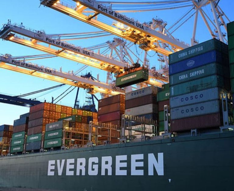 Evergreen Tracking Shipping Line Container With Cargo Bl