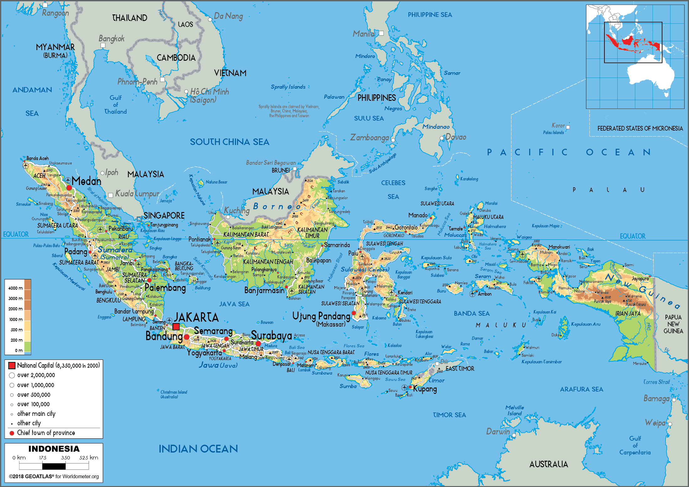 Peta Fizikal Indonesia