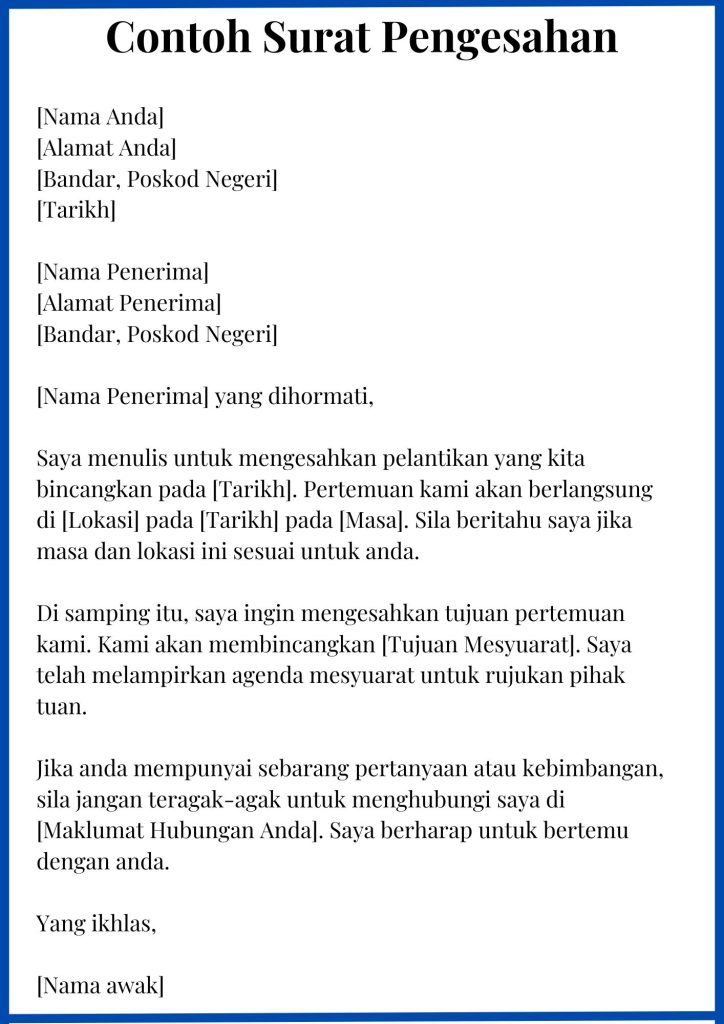 Surat Pengesahan Majikan Format Dan Contoh Semua Jenis