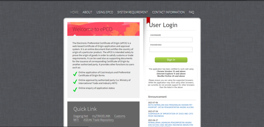 ePCO Login | Cara Login, Hubungan dan Faedah