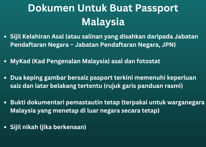 Dokumen Untuk Buat Passport Malaysia