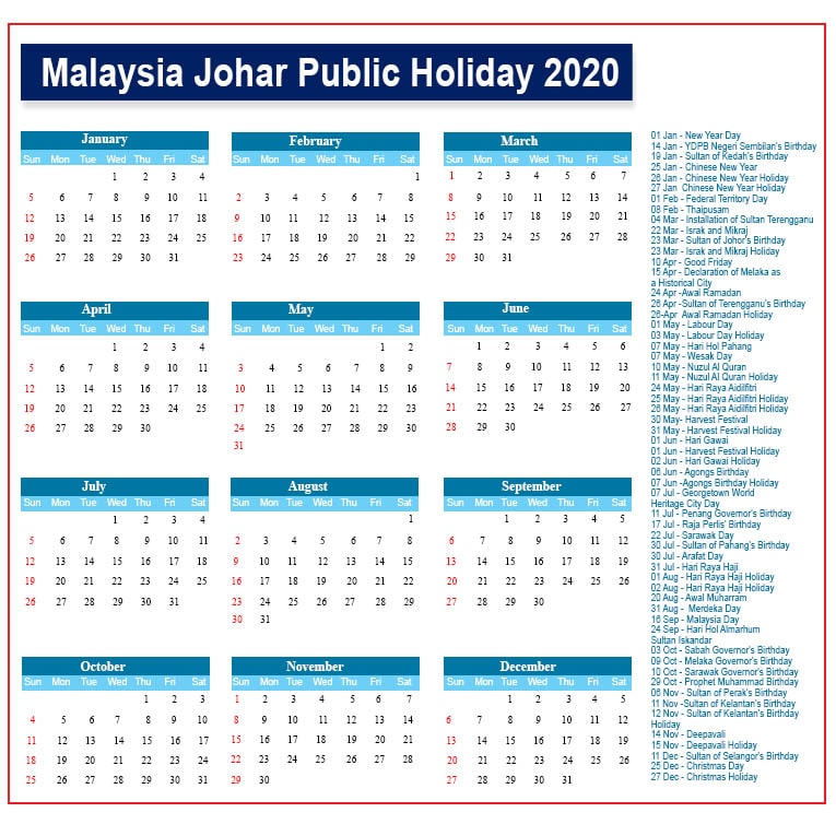 Calendar 2023 Johor Public Holiday Get Calendar 2023 Update Pelajaran