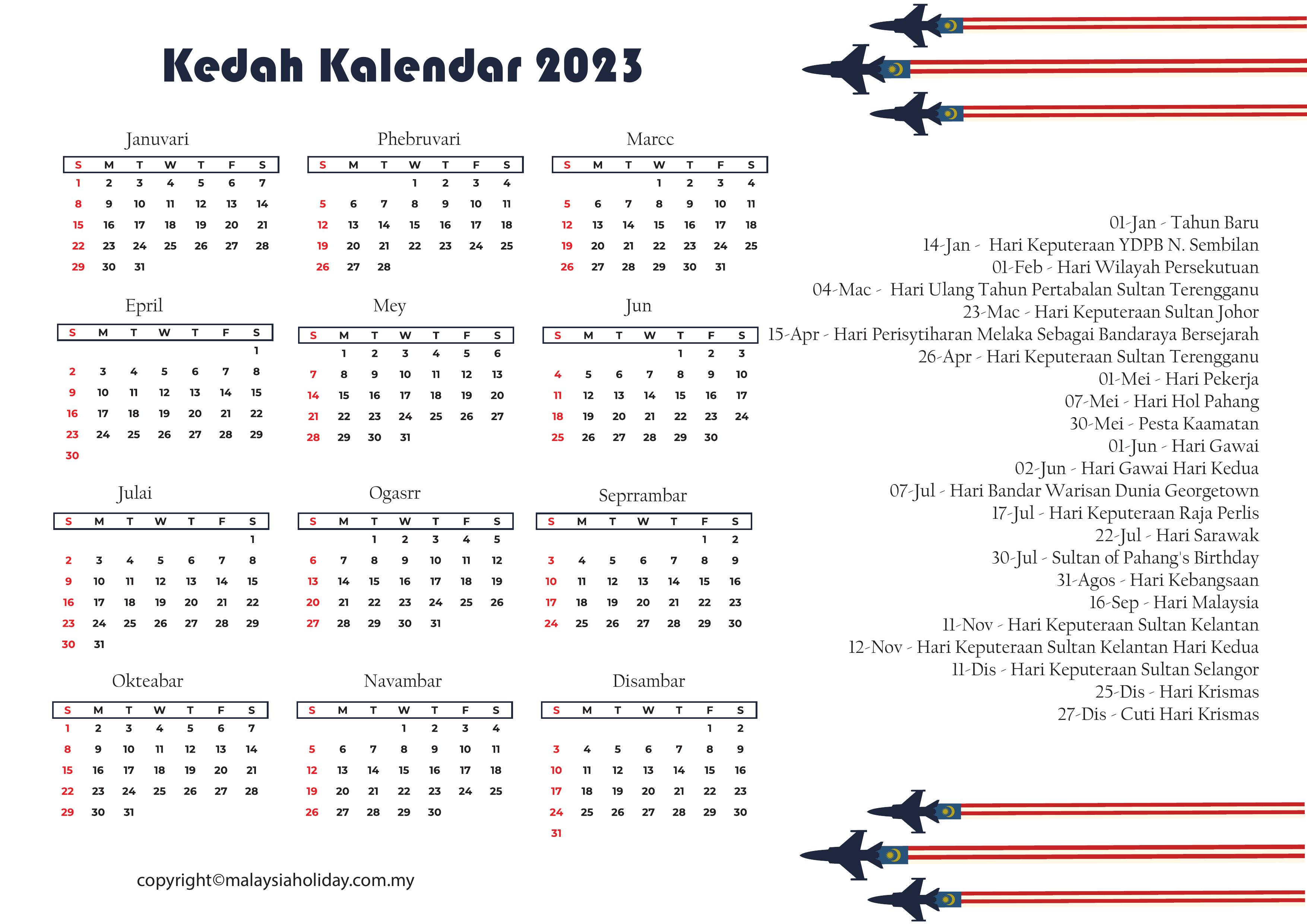 Malaysia Kedah Cuti Umum 2023