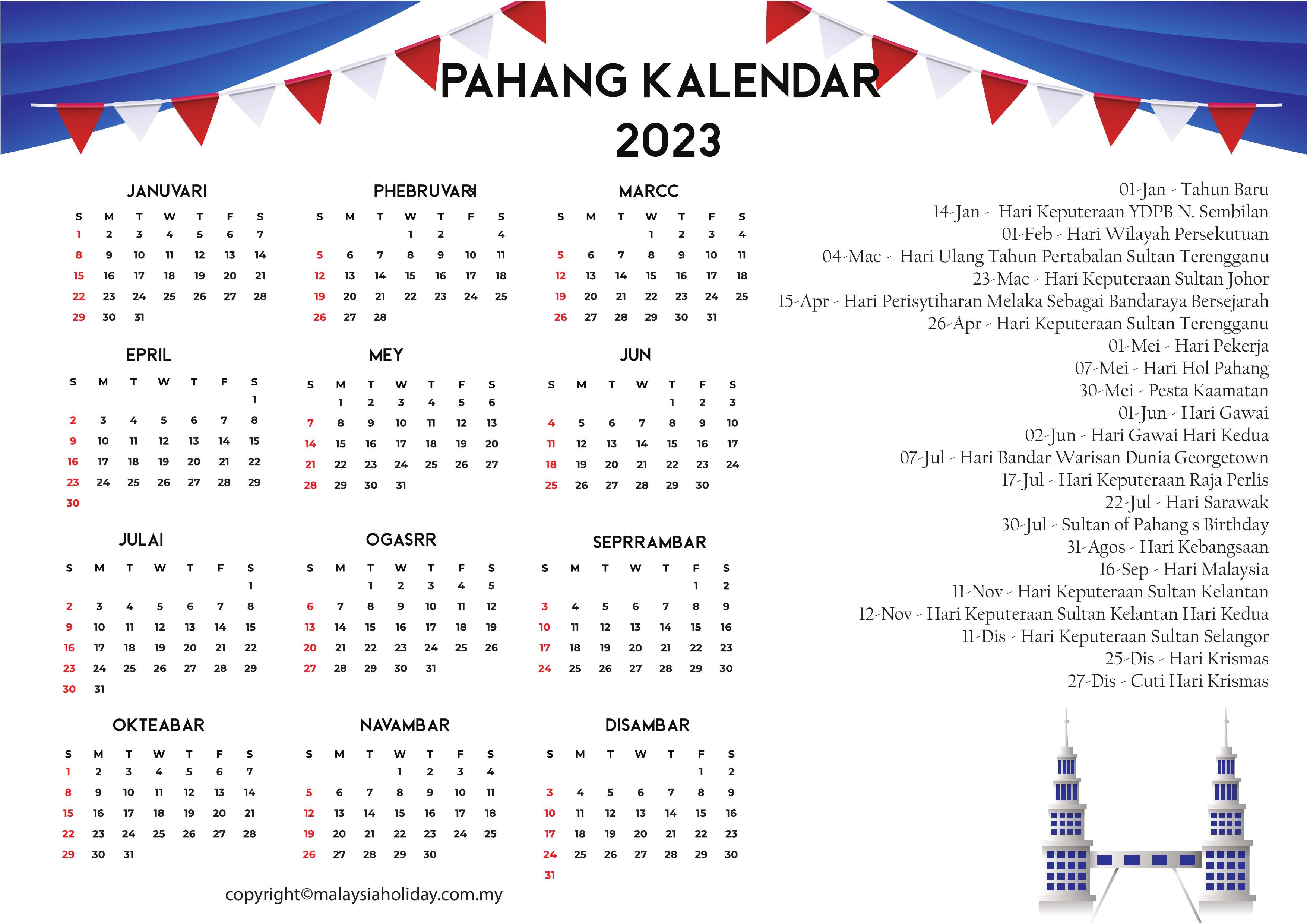 Malaysia Pahang Cuti Umum 2023