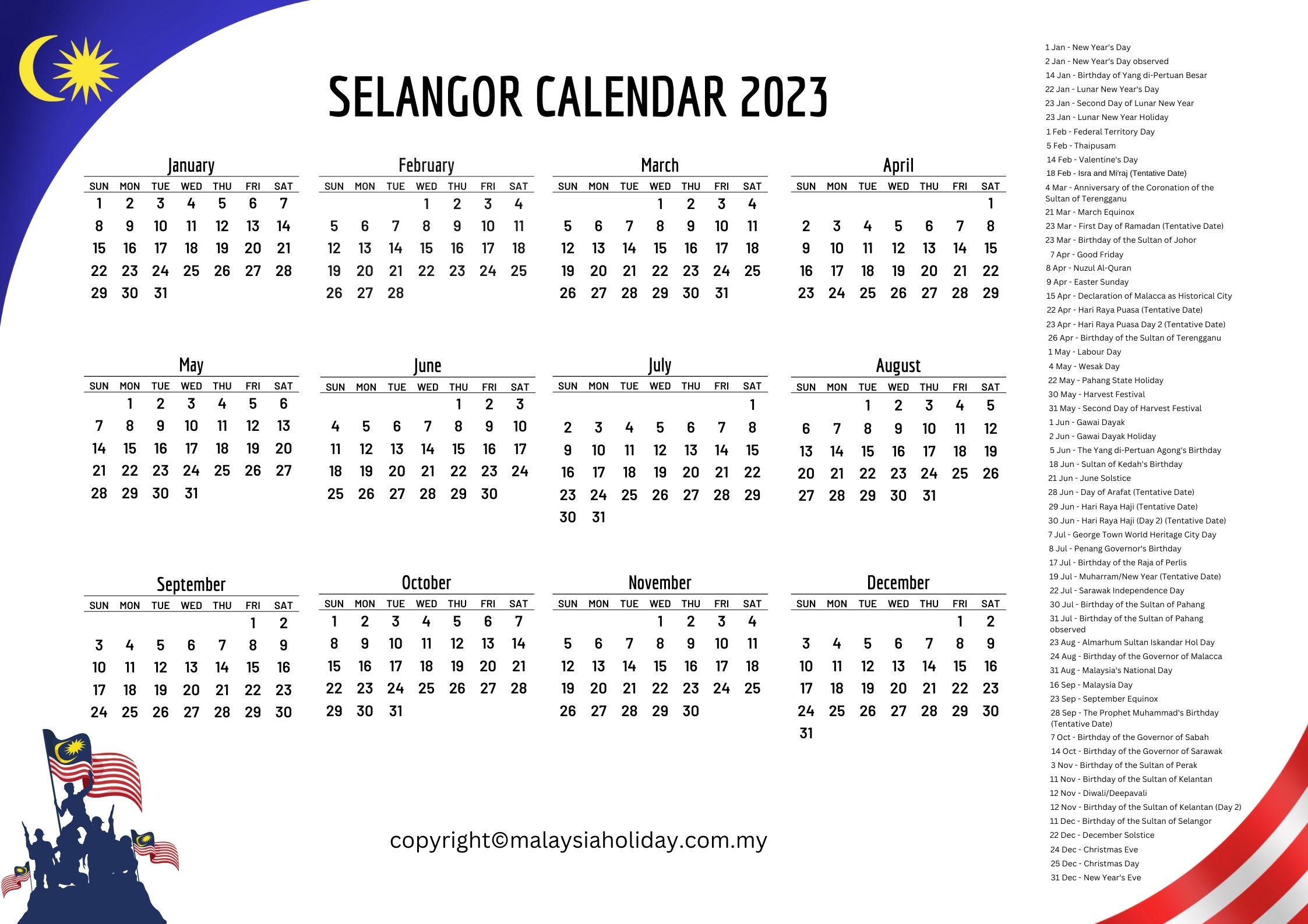 Public Holidays 2023 Selangor