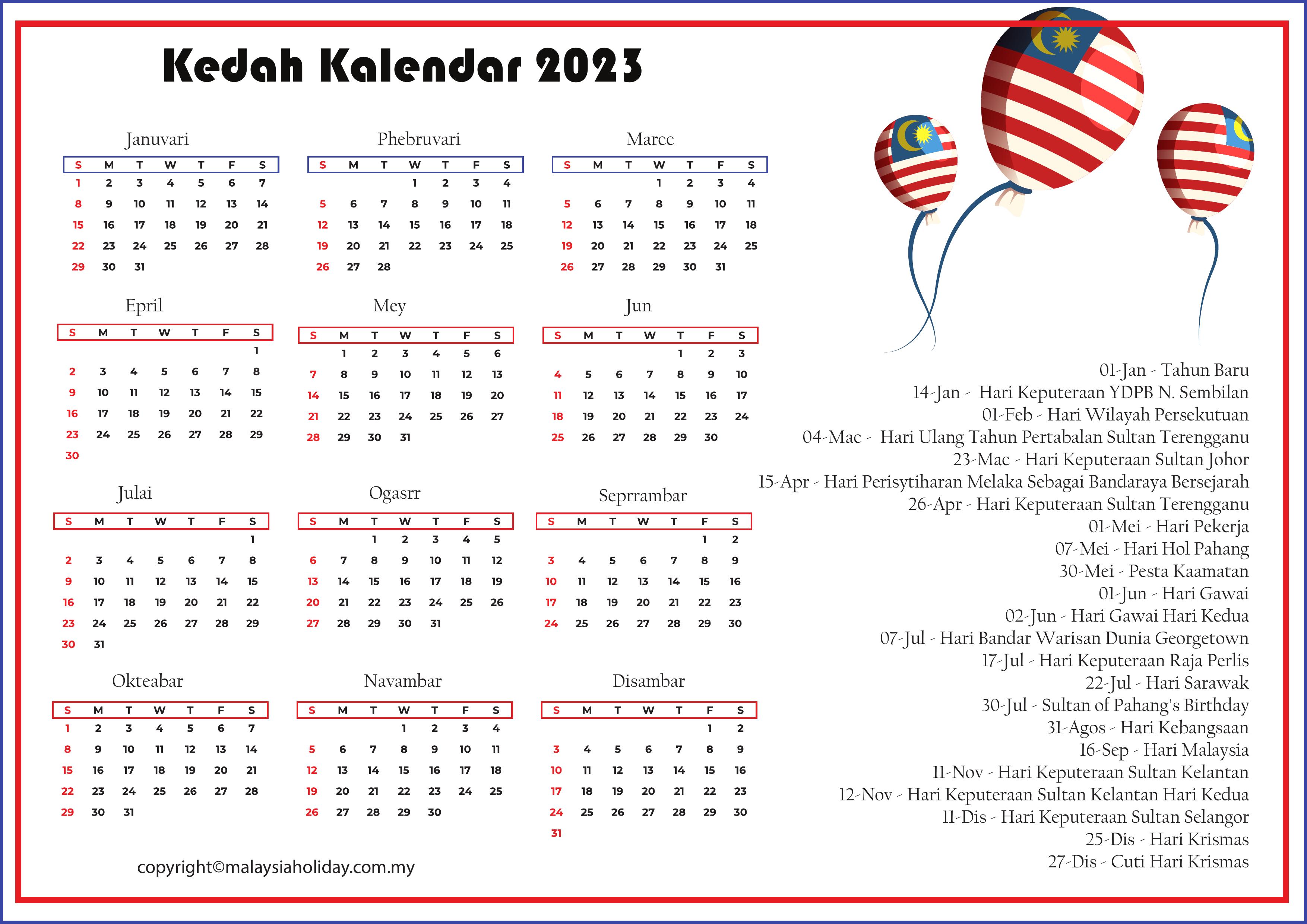 Kedah Cuti Umum 2023