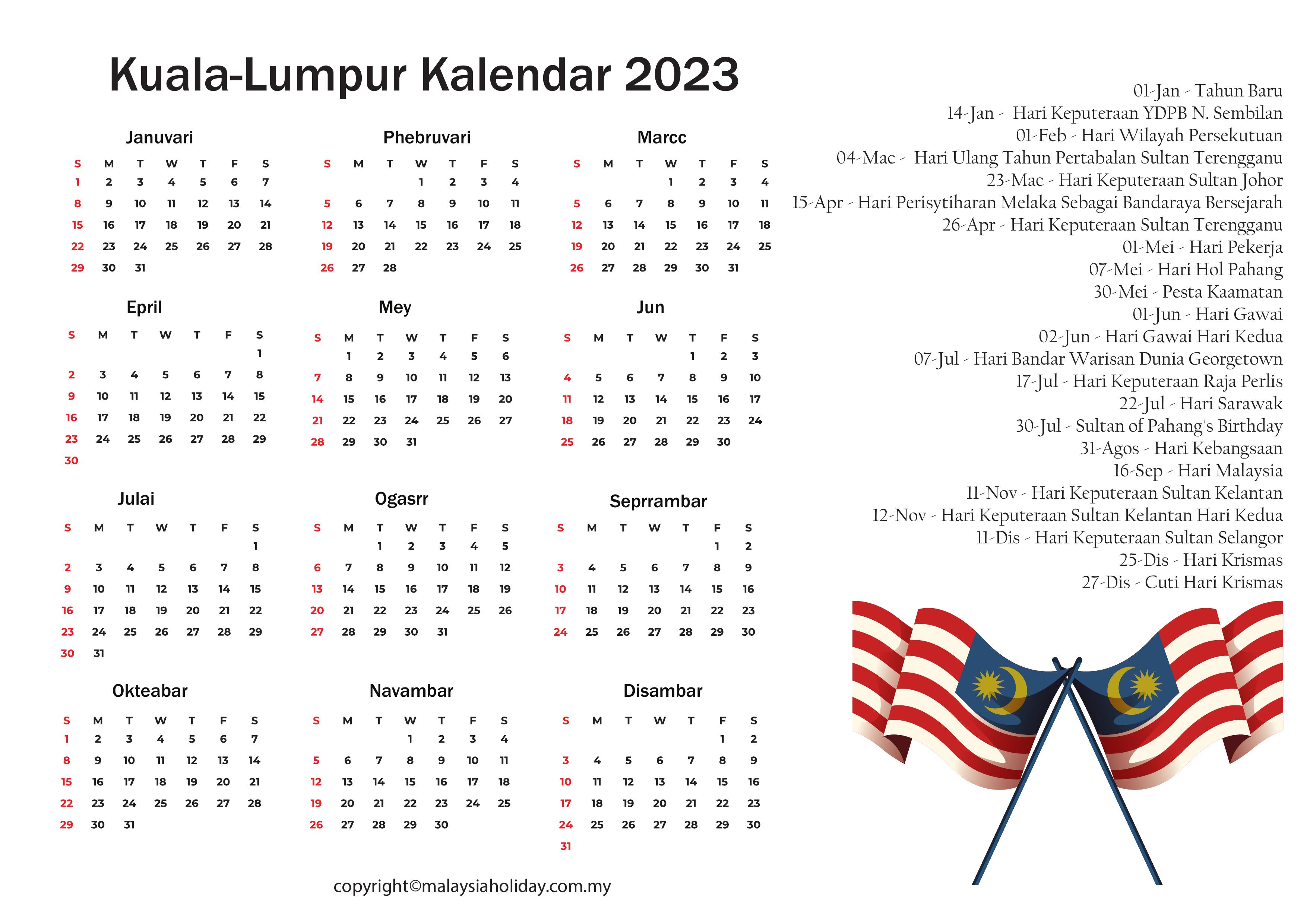 Kuala Lumpur Cuti Umum 2023