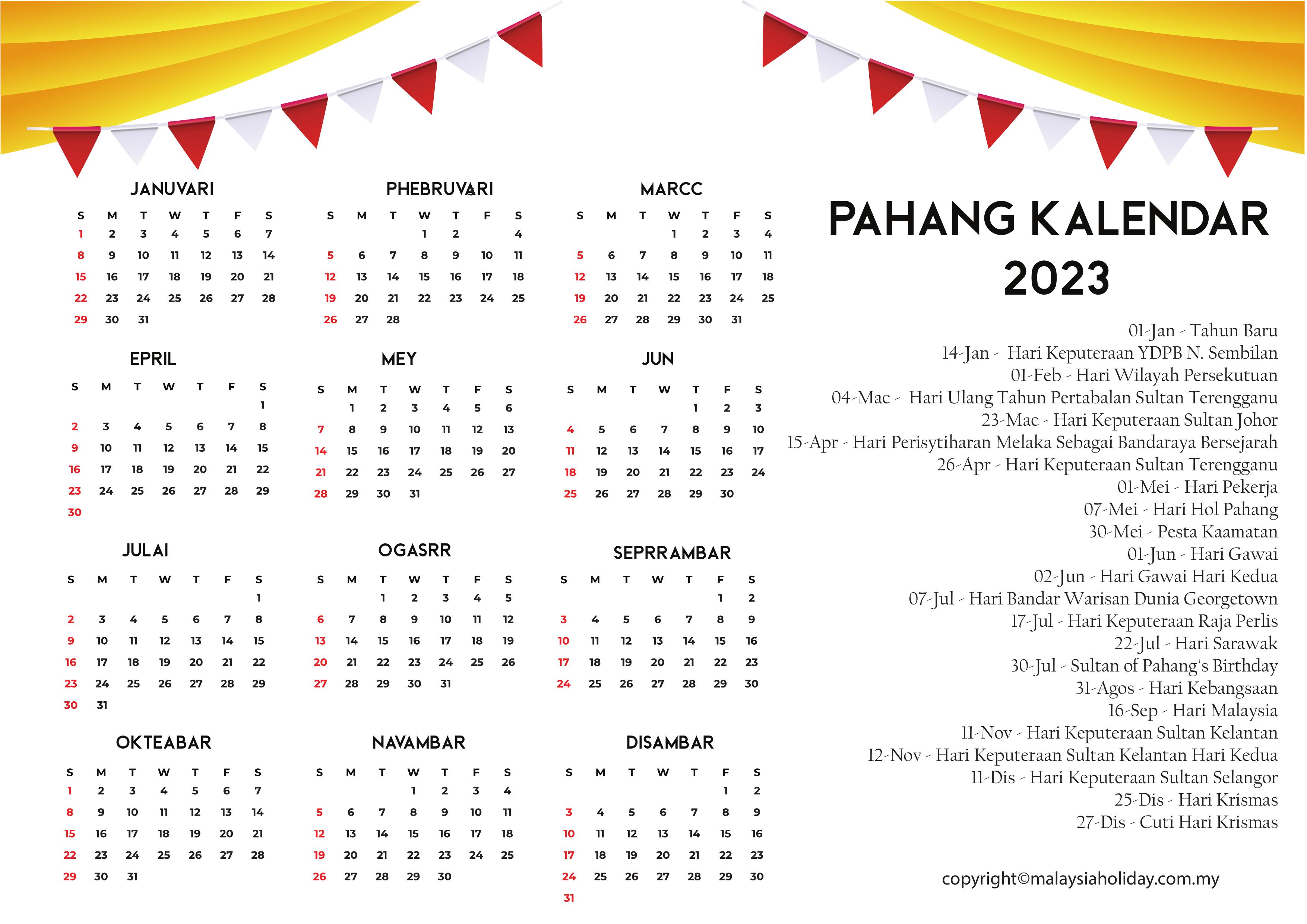 Pahang Cuti Umum 2023