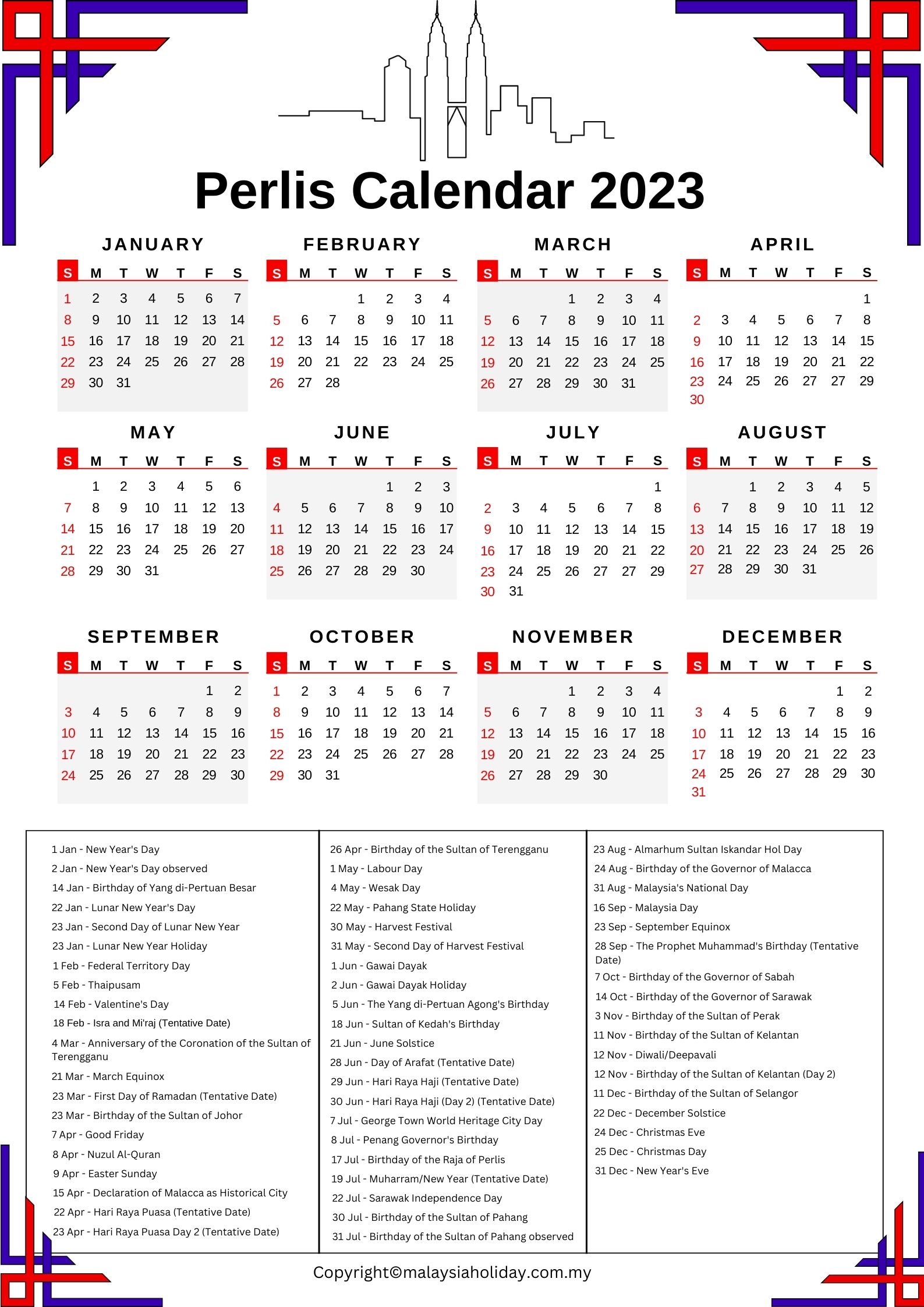 Perlis Public Holidays 2023