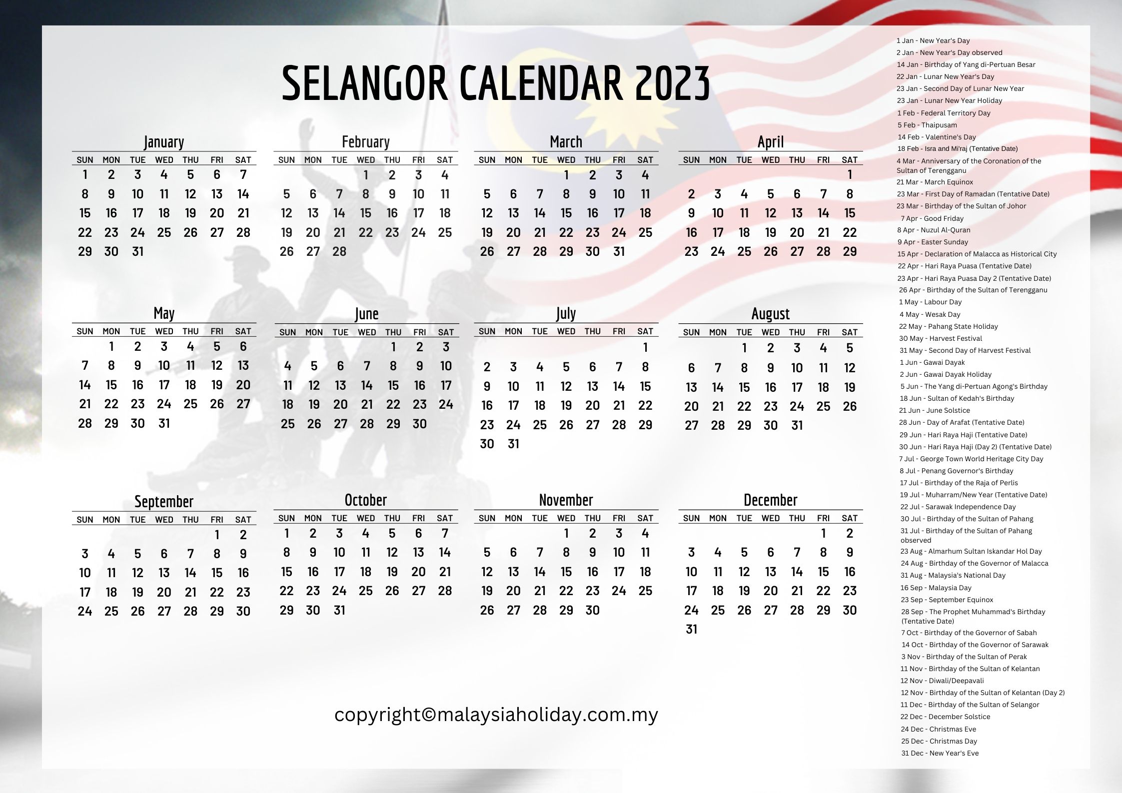 Selangor Public Holidays 2023